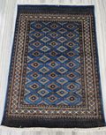 Artisan Hand-Knotted 4x6 Rug, Elegant Blue