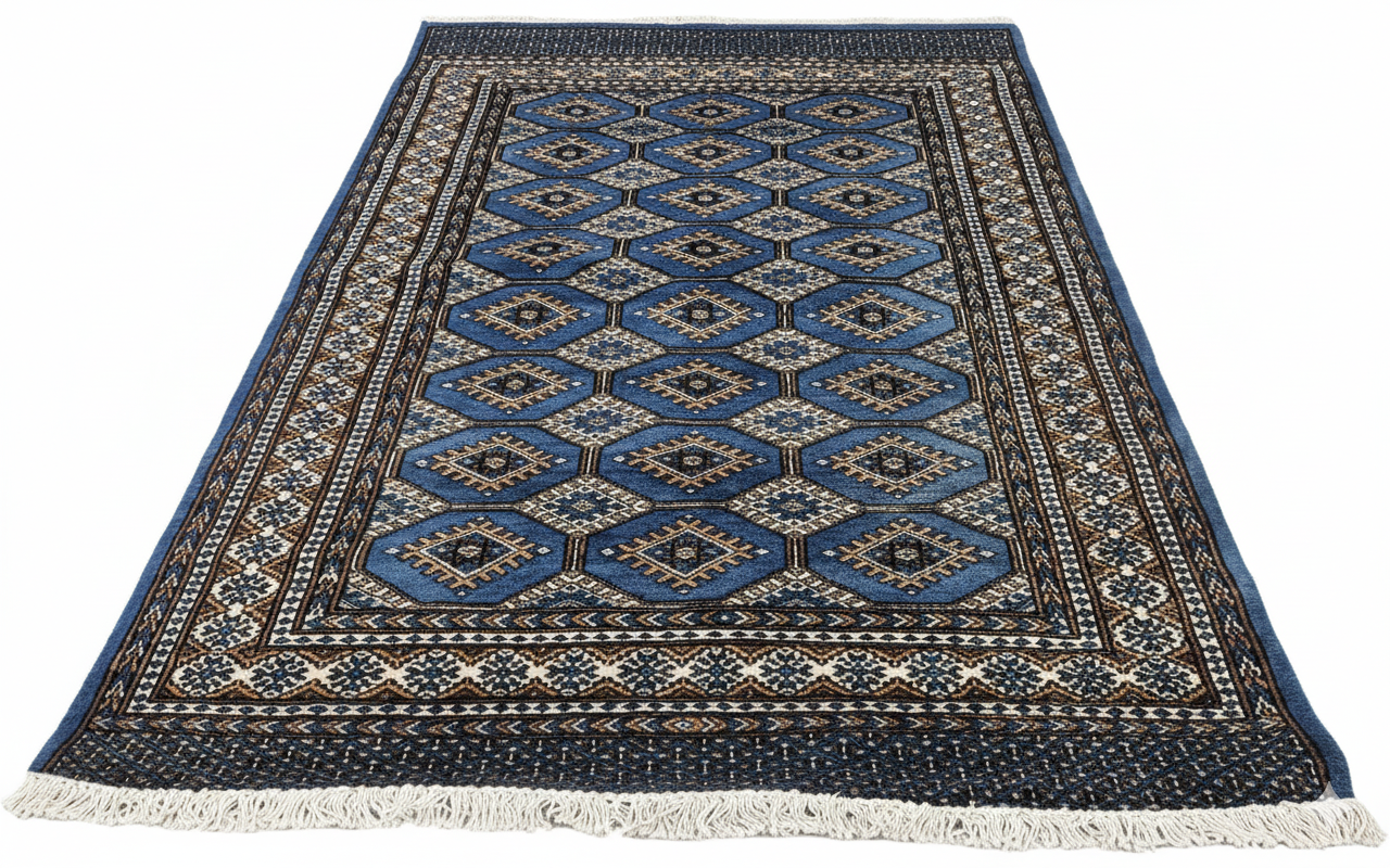 Artisan Hand-Knotted 4x6 Rug, Elegant Blue