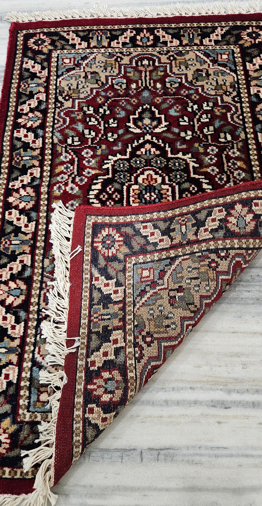 Hand-Knotted Traditional Oriental Area Rug (2x3 ft) | Versatile Wool Carpet for Floor or Wall Hanging