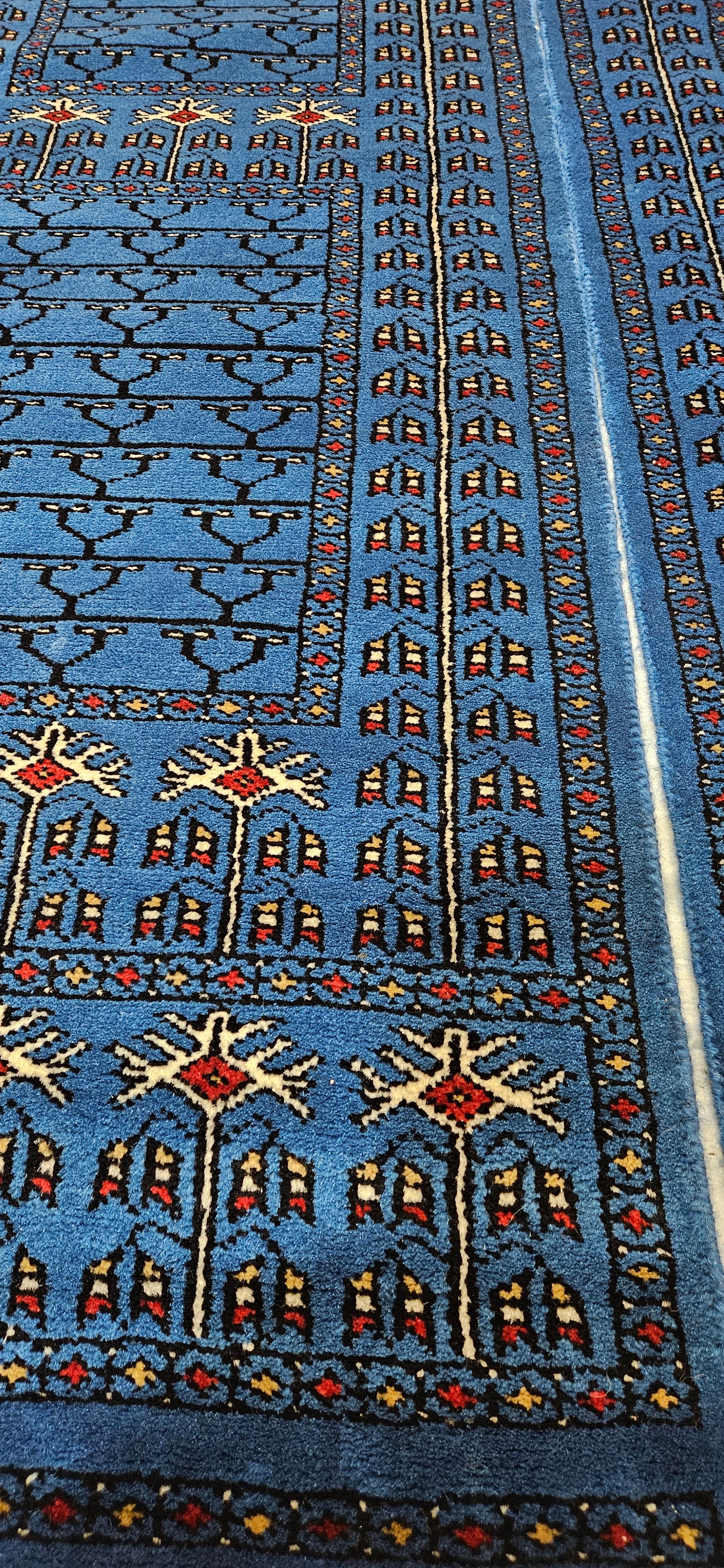 Luxury 2x6 Hand-Knot Wool Parda Runner Set (Pair) | Deep Blue | Accent Rugs for Bedroom