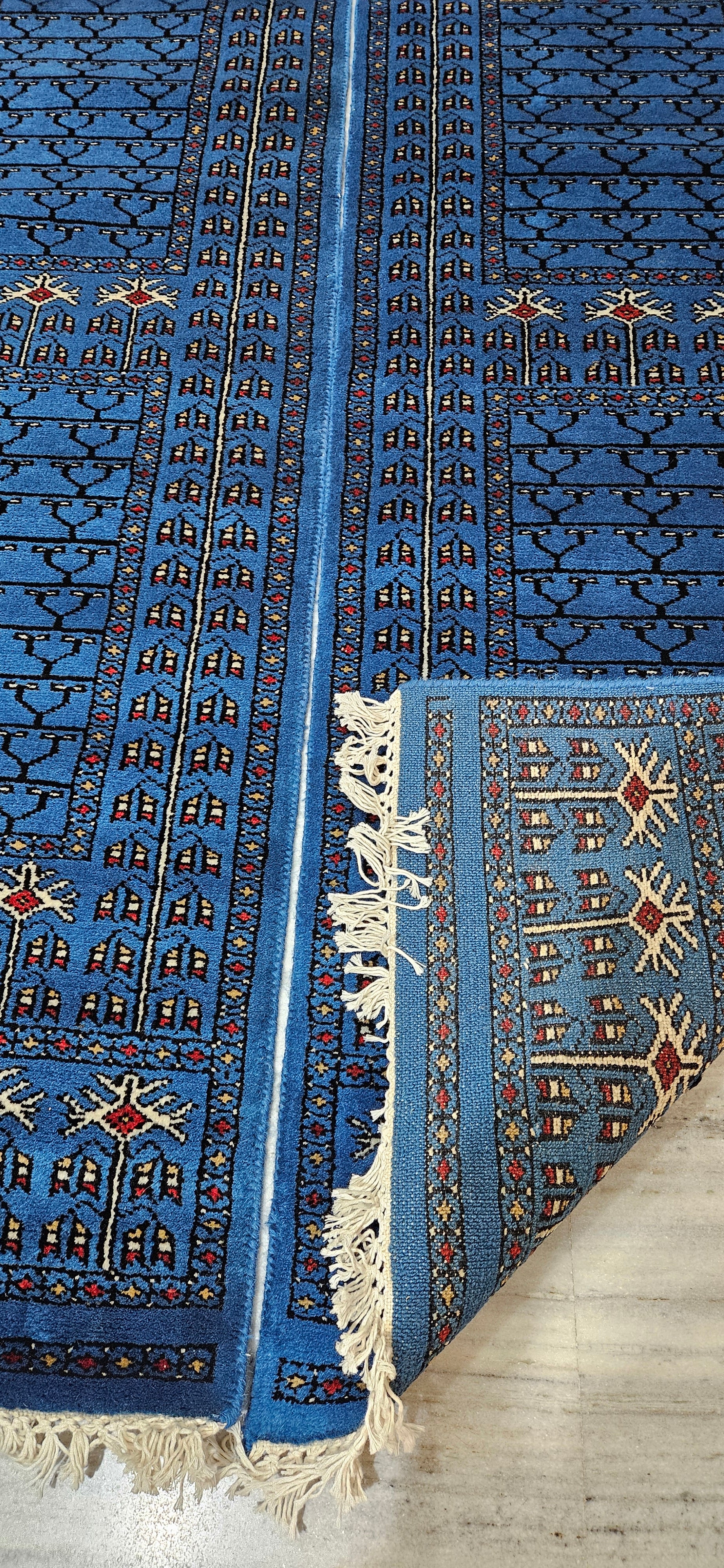 Luxury 2x6 Hand-Knot Wool Parda Runner Set (Pair) | Deep Blue | Accent Rugs for Bedroom