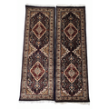 The Twin Medallion: Matched Pair of 2x6 ft. Hand-Knotted Persian Wool Runners