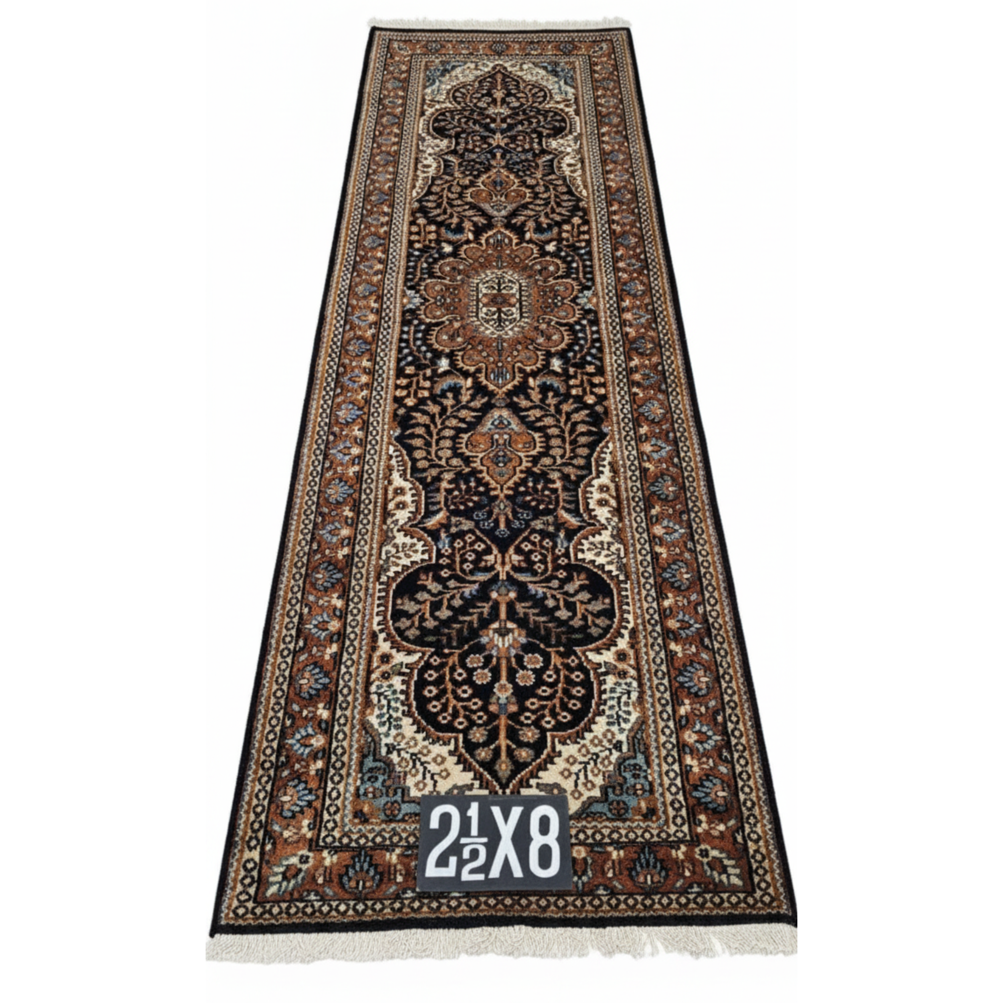 The Grand Corridor: 2.6x8 ft. Hand-Knotted Persian Style Wool Runner