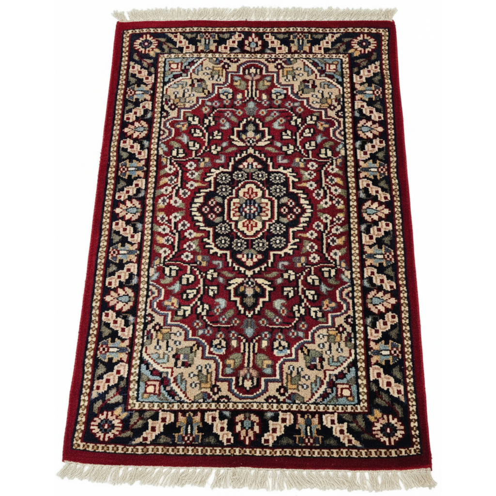 The Artisan Medallion: 2x3 ft. Hand-Knotted Traditional Persian Accent Rug