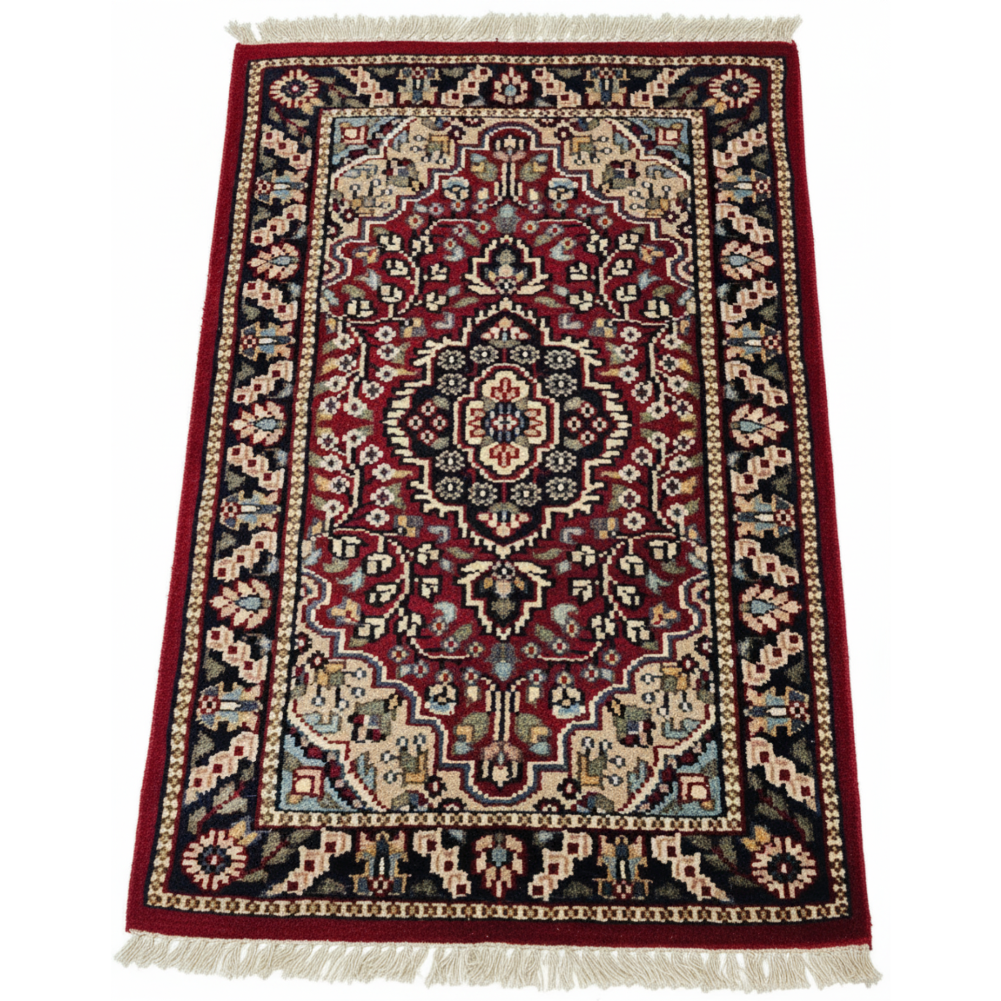The Artisan Medallion: 2x3 ft. Hand-Knotted Traditional Persian Accent Rug