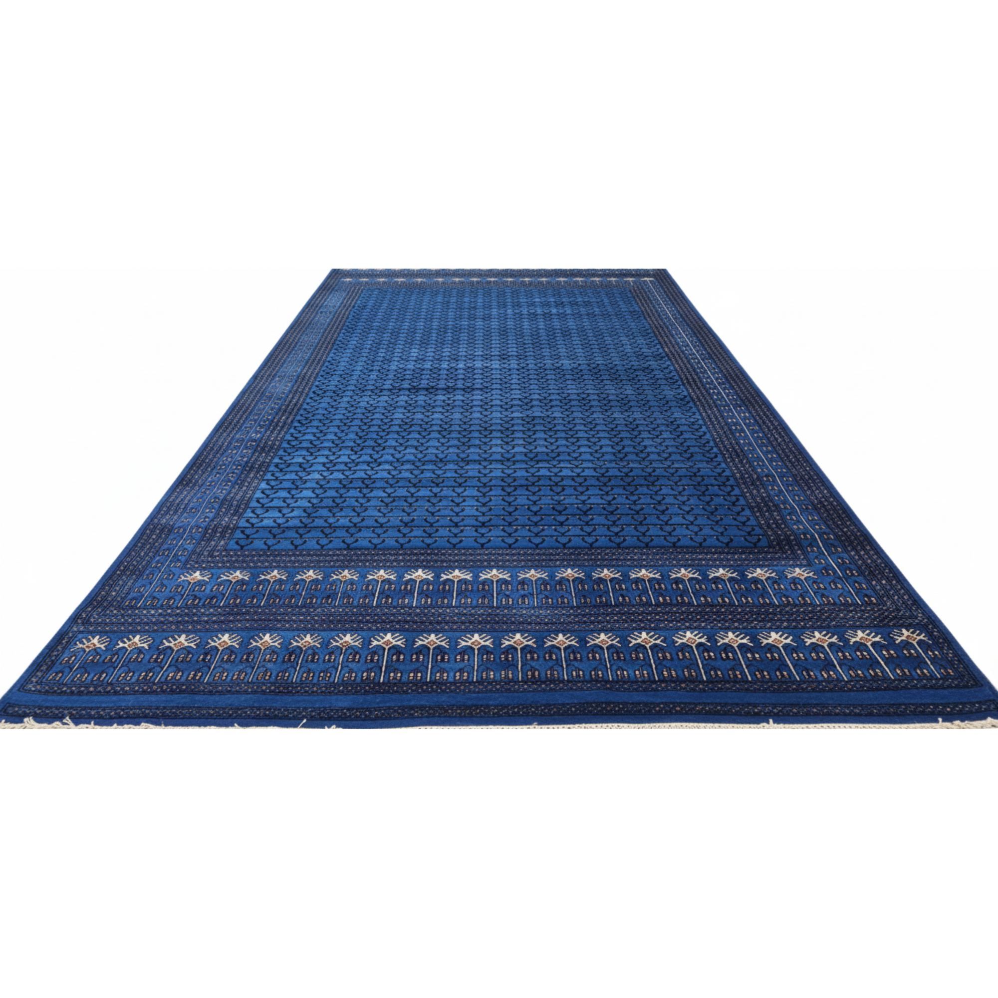 The Sapphire Sovereign: 9x12 ft. Hand-Knotted Indigo Blue Persian Area Rug