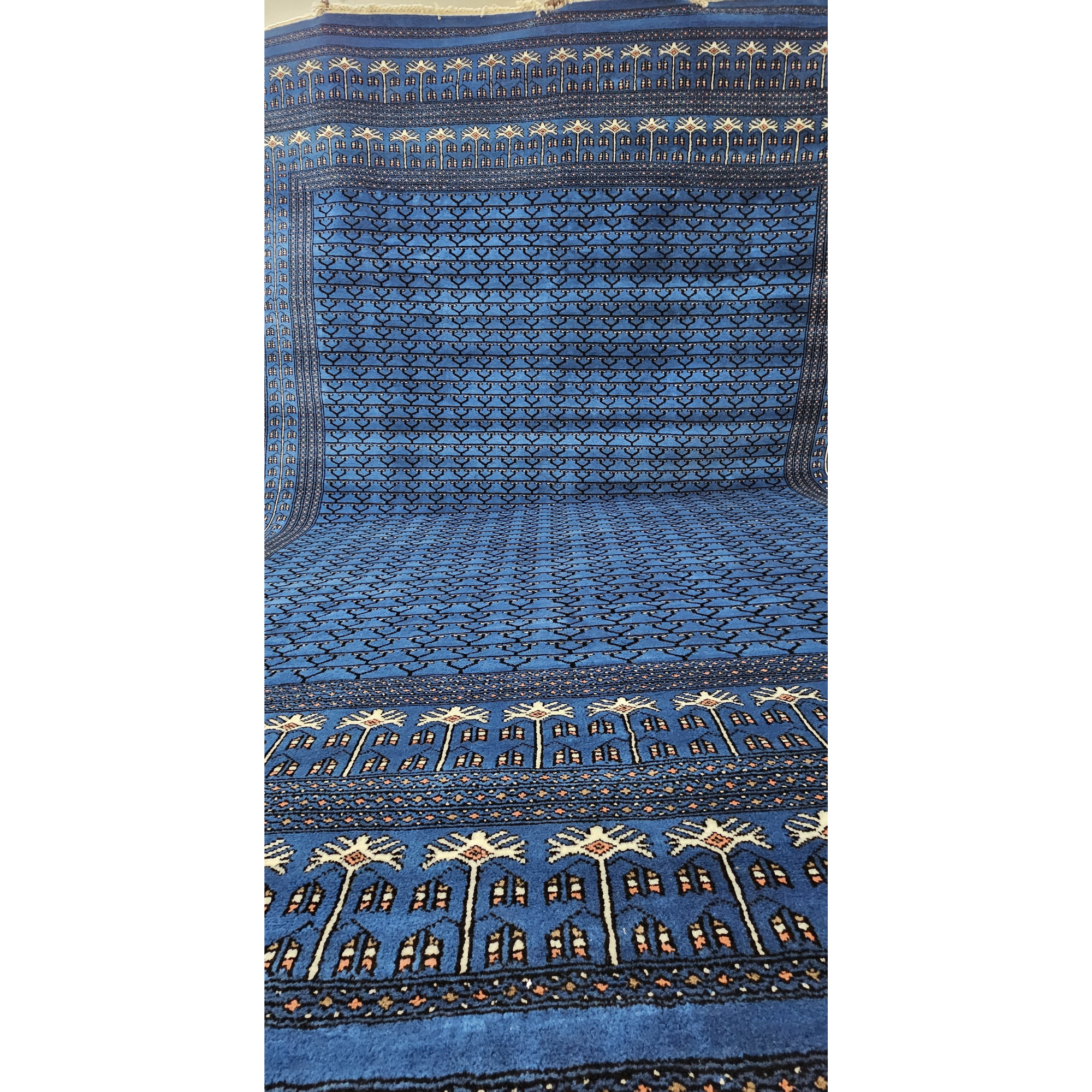 The Sapphire Sovereign: 9x12 ft. Hand-Knotted Indigo Blue Persian Area Rug