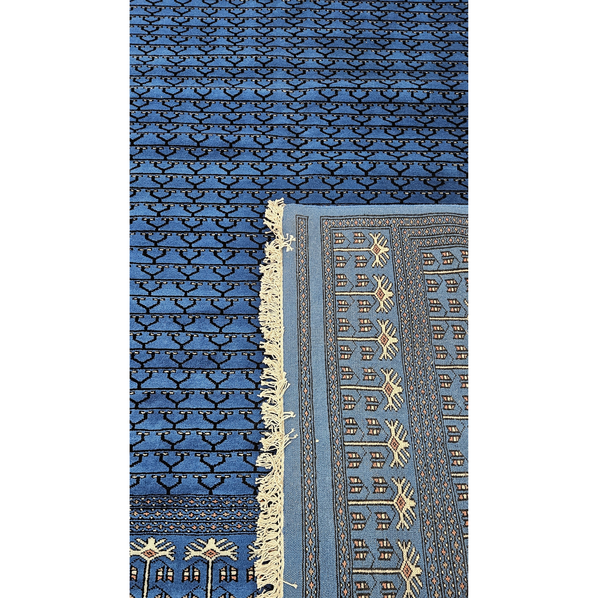 The Sapphire Sovereign: 9x12 ft. Hand-Knotted Indigo Blue Persian Area Rug